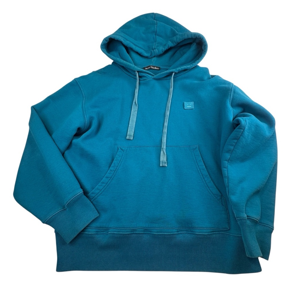 !!!! SOLD !!!! Face Hoodie Women's Small Blue Activewear Sweater Drawstring